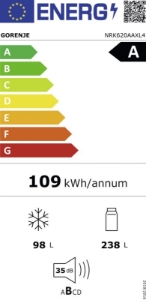 Gorenje NRK620AAXL4 Kühl-Gefrierkombination Edelstahl Nofrost 201.7 x 59.5 x 57.9 cm