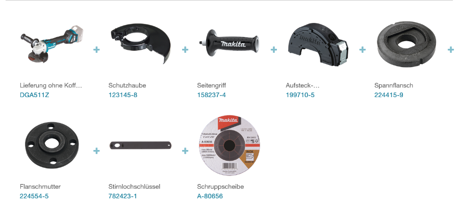Makita DGA511Z Akku-Winkelschleifer LXT 18 V • 125 mm • 3.000 - 8.500 U/min