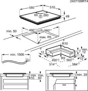 AEG TI64IB1FIZ Kochfeld Induktion 60 cm Saphirtmatt 