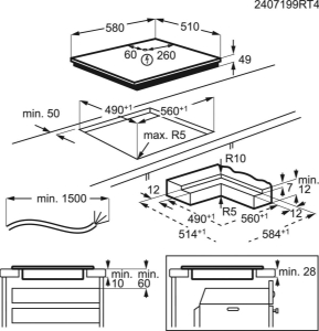 AEG TI64IB1FIZ Kochfeld Induktion 60 cm Saphirtmatt 