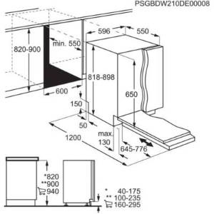 AEG FSK64907Z Vollintegrierter-Geschirrspüler B:60cm 