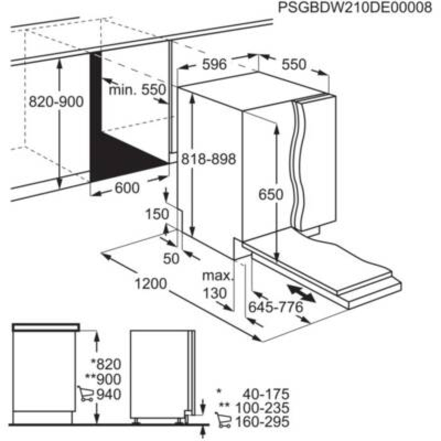 AEG FSK64907Z Vollintegrierter-Geschirrspüler B:60cm 