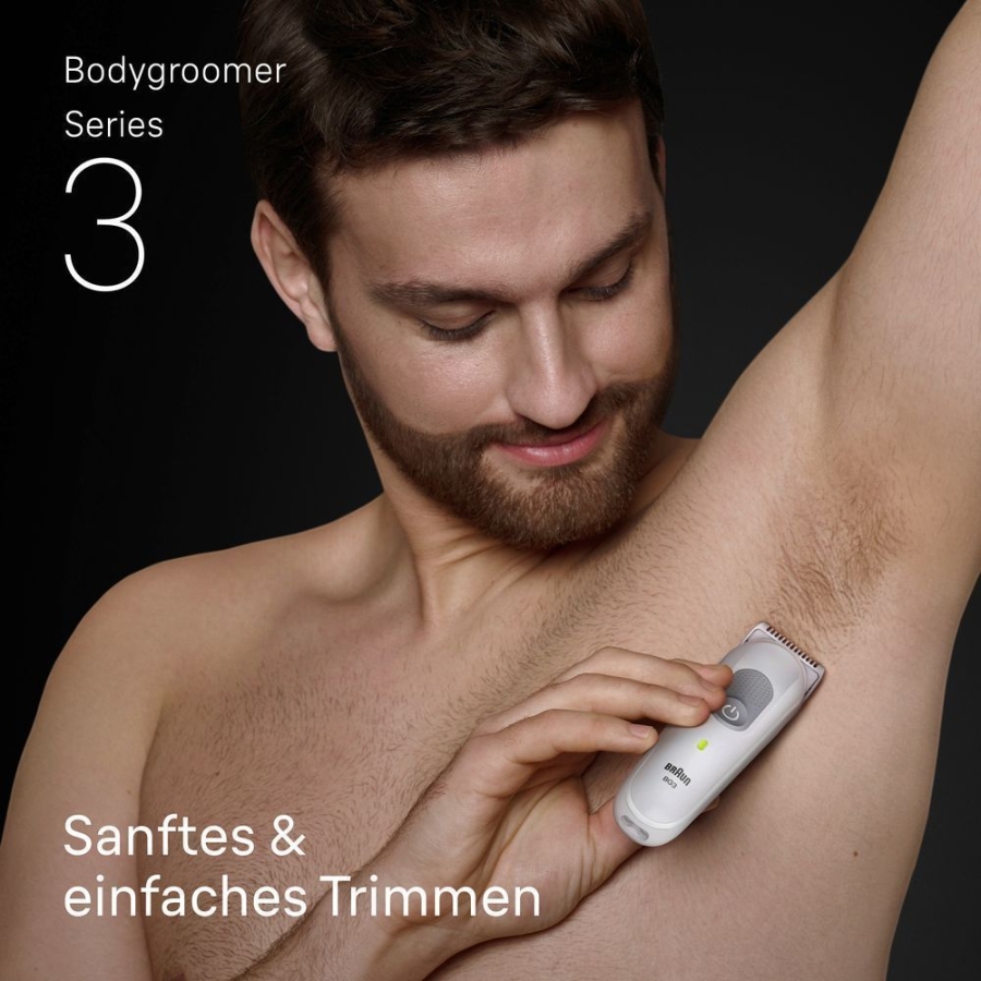 Braun Personal Care BG3530 Bodygroomer Series 3, +3 Zubehörteile,  Rasieren & Trimmen, Wasserdicht, Grau
