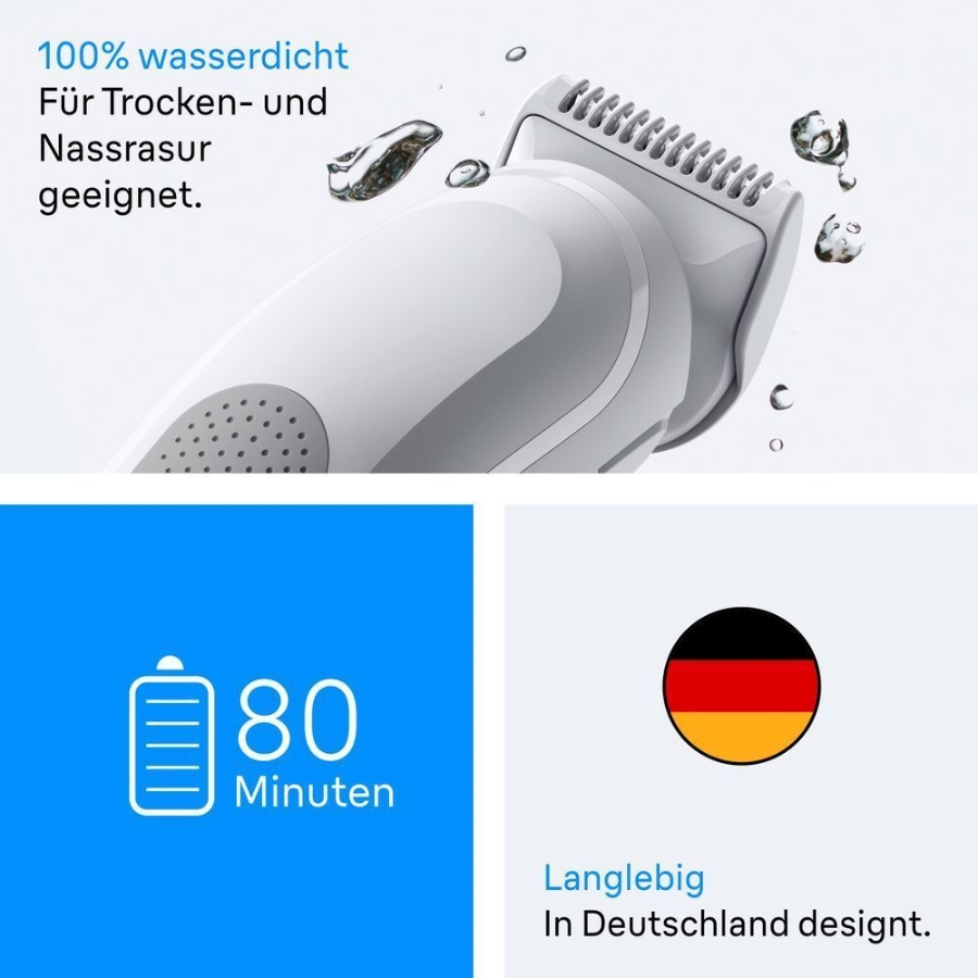 Braun Personal Care BG3530 Bodygroomer Series 3, +3 Zubehörteile,  Rasieren & Trimmen, Wasserdicht, Grau