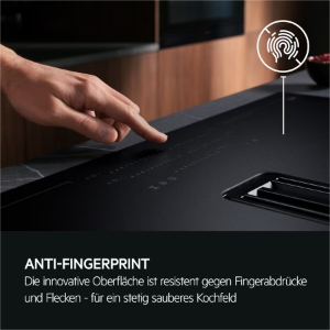 AEG XCD6847AS Induktionskochfeld mit Kochfeldabzug autark   SaphirMatt® / Muldenlüfter / Umluft / 83cm
