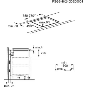 AEG TH84CB0BSZ Autarkes Kochfeld mit integriertem Dunstabzug / SaphirMatt® / Muldenlüfter / Abluft / Abluft oder Umlfuft 