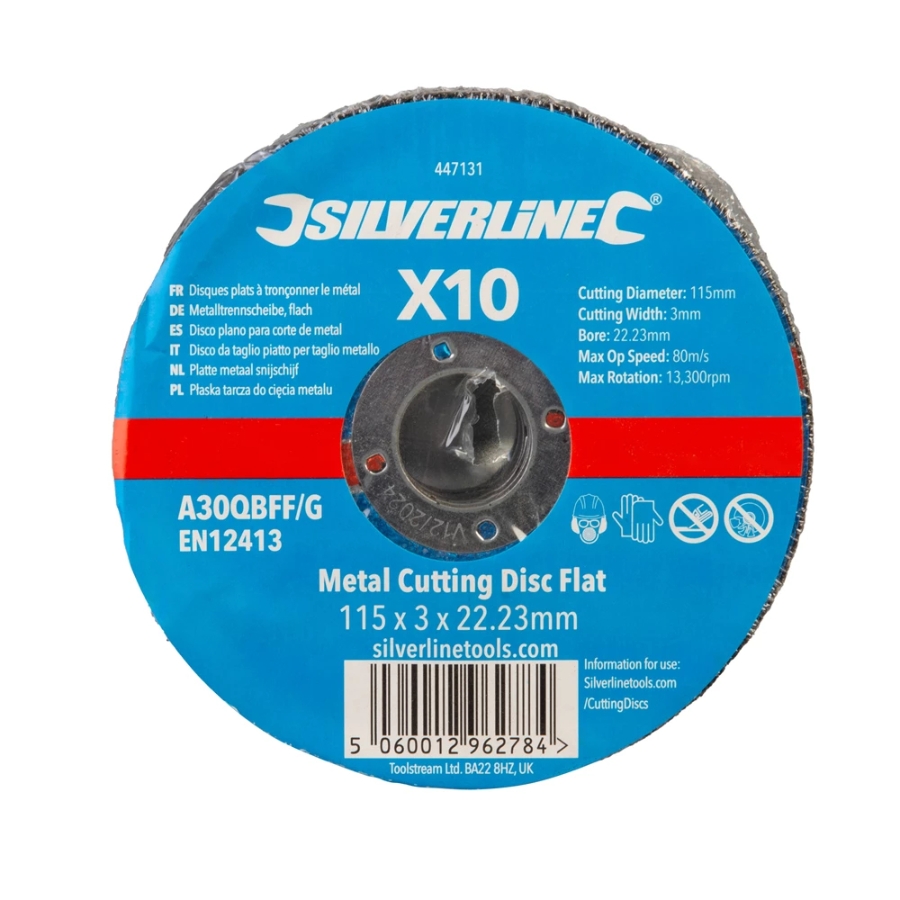 Silverline Metalltrennscheiben, flach, 10er-Pckg 447131