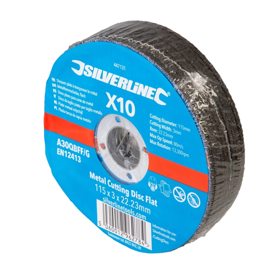 Silverline Metalltrennscheiben, flach, 10er-Pckg 447131