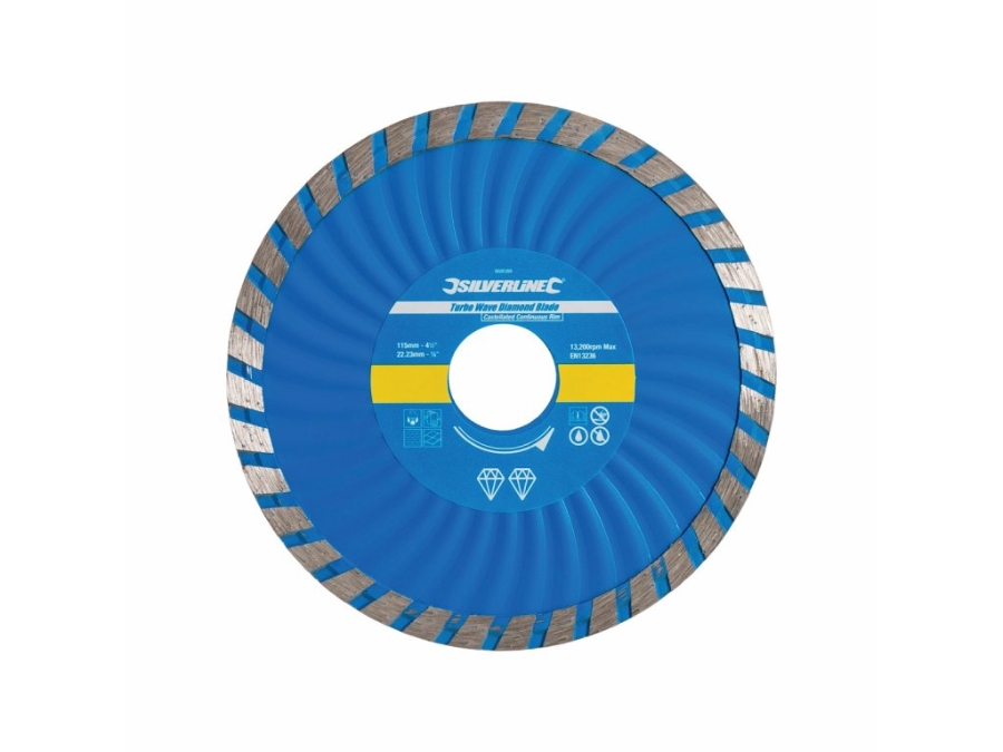 Silverline Diamanttrennscheibe   Turbo Wave - 115 × 22,23 mm 868588