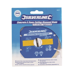 Silverline  Stein- und Beton-Diamanttrennscheibe 115x22,23mm 