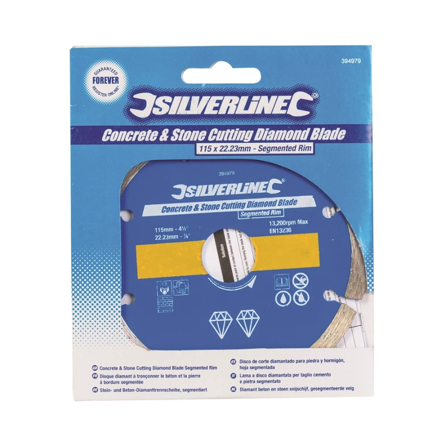Silverline  Stein- und Beton-Diamanttrennscheibe 115x22,23mm 