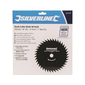Silverline 40-Zahn-Messer für Motorsense  254 mm (10 Zoll); Aufnahmebohrung: Ø 25,4 mm (1 Zoll)