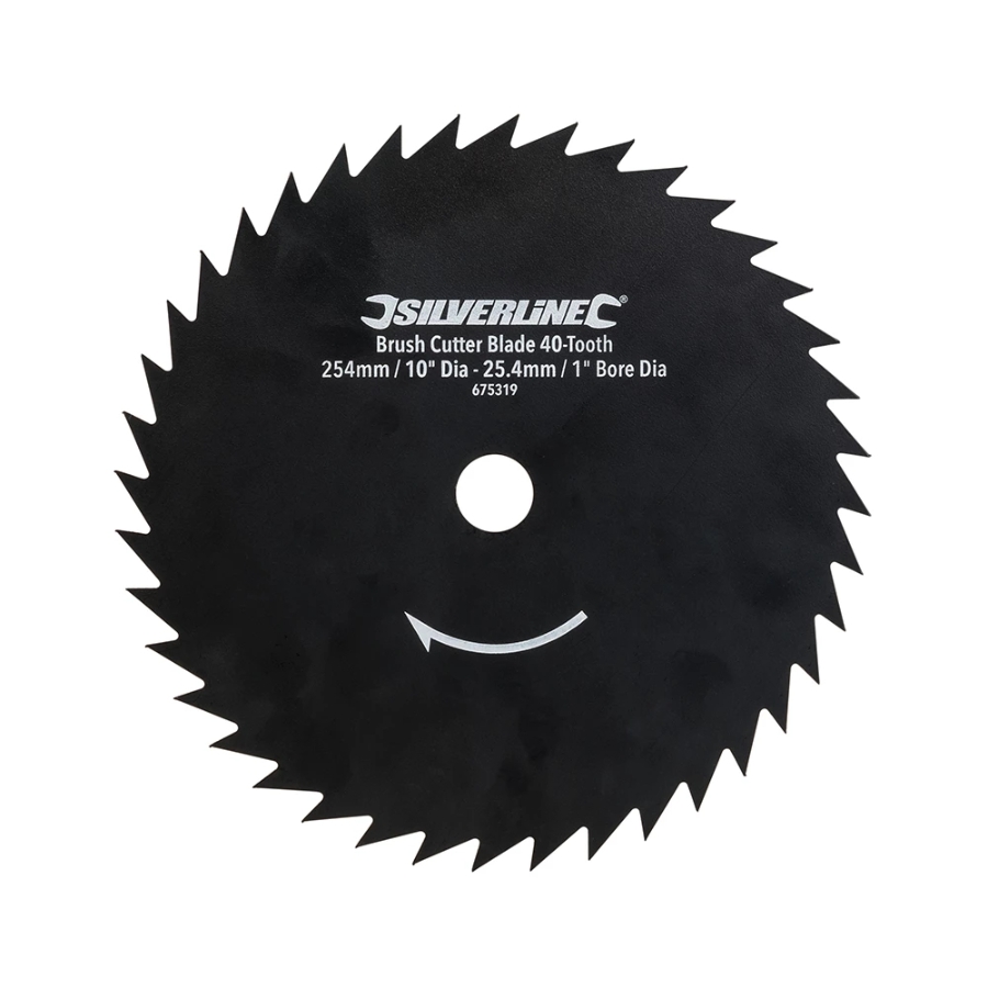 Silverline 40-Zahn-Messer für Motorsense  254 mm (10 Zoll); Aufnahmebohrung: Ø 25,4 mm (1 Zoll)