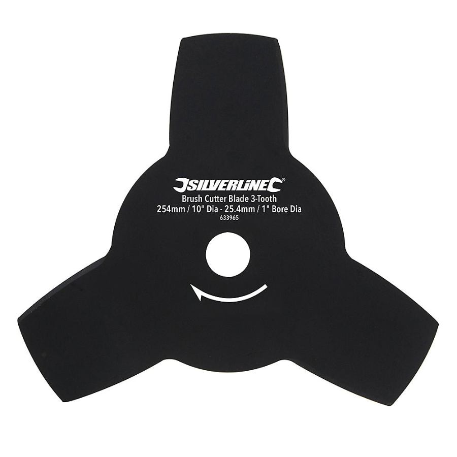 Silverline 3-Zahn-Messer für Motorsense Aufnahmebohrung Ø 254 mm 