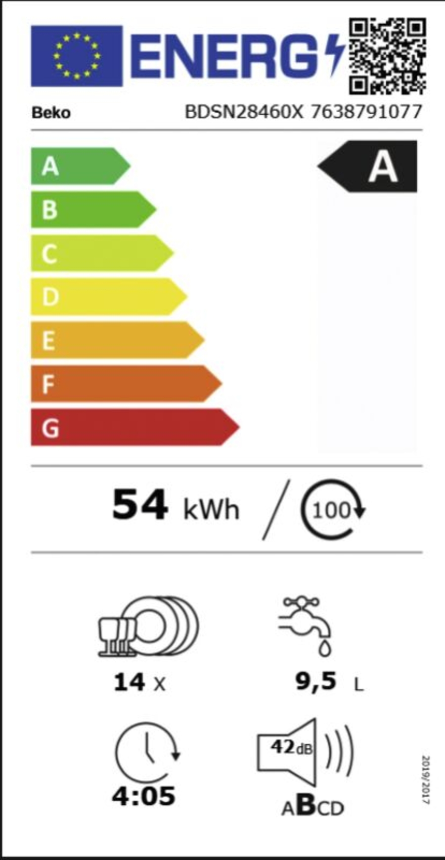 Beko BDSN28460X Geschirrspüler Einbau teilintegriert 