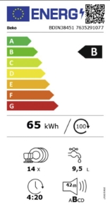Beko BDIN38451 Geschirrspüler Einbau vollintegriert 60 cm 