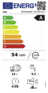 Beko BDIN38460 Geschirrspüler Einbau vollintgriert 60 cm 