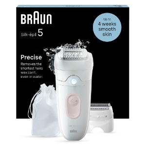 Braun Personal Care Silk-épil 5-030, Epilierer für eine einfache Haarentfernung, seidig-glatte Haut, Weiß/Flamingorosa