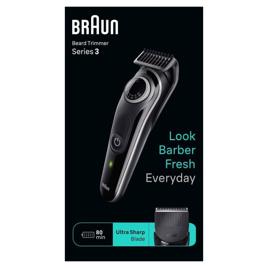 Braun Personal Care BT3440 Barttrimmer, Trimmer für Herren mit 80 Min. Akkulaufzeit