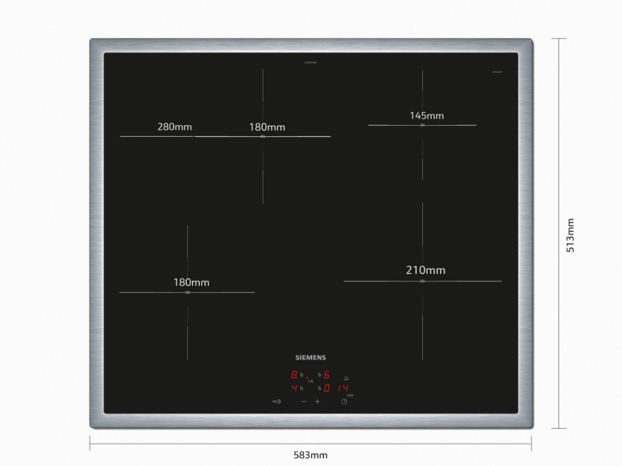 Siemens EQ522IB01 Einbau-Herd-Set, Bestehend aus HE517BBS4 Herd  EI645CFB6E Induktionskochfeld Backwagen