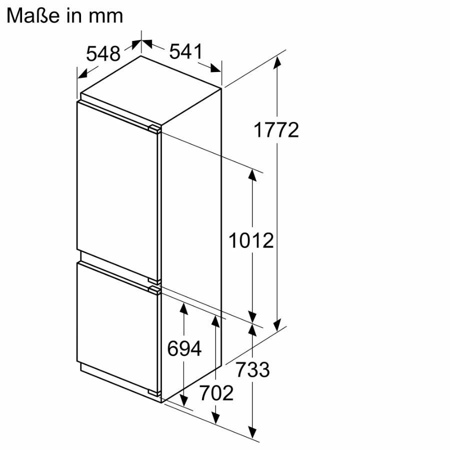 Siemens KIV86VFE1 Einbau-Kühl-Gefrier-Kombination mit Gefrierbereich 177.2 x 54.1 cm, Flachscharnier
