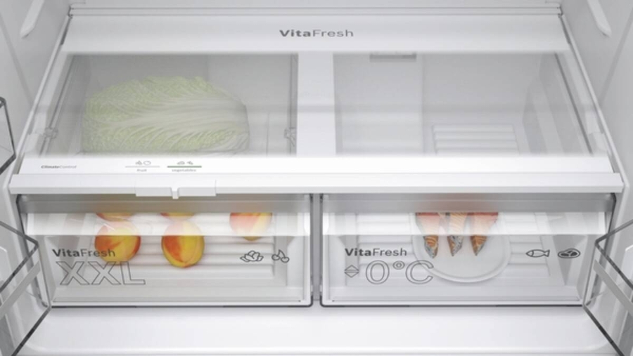 Bosch KFN96VPEA Multidoor/Frenchdoor Metallic-Silber NoFrost,Fleischfach (VitaFresh),Gemüsefach (VitaFresh)
