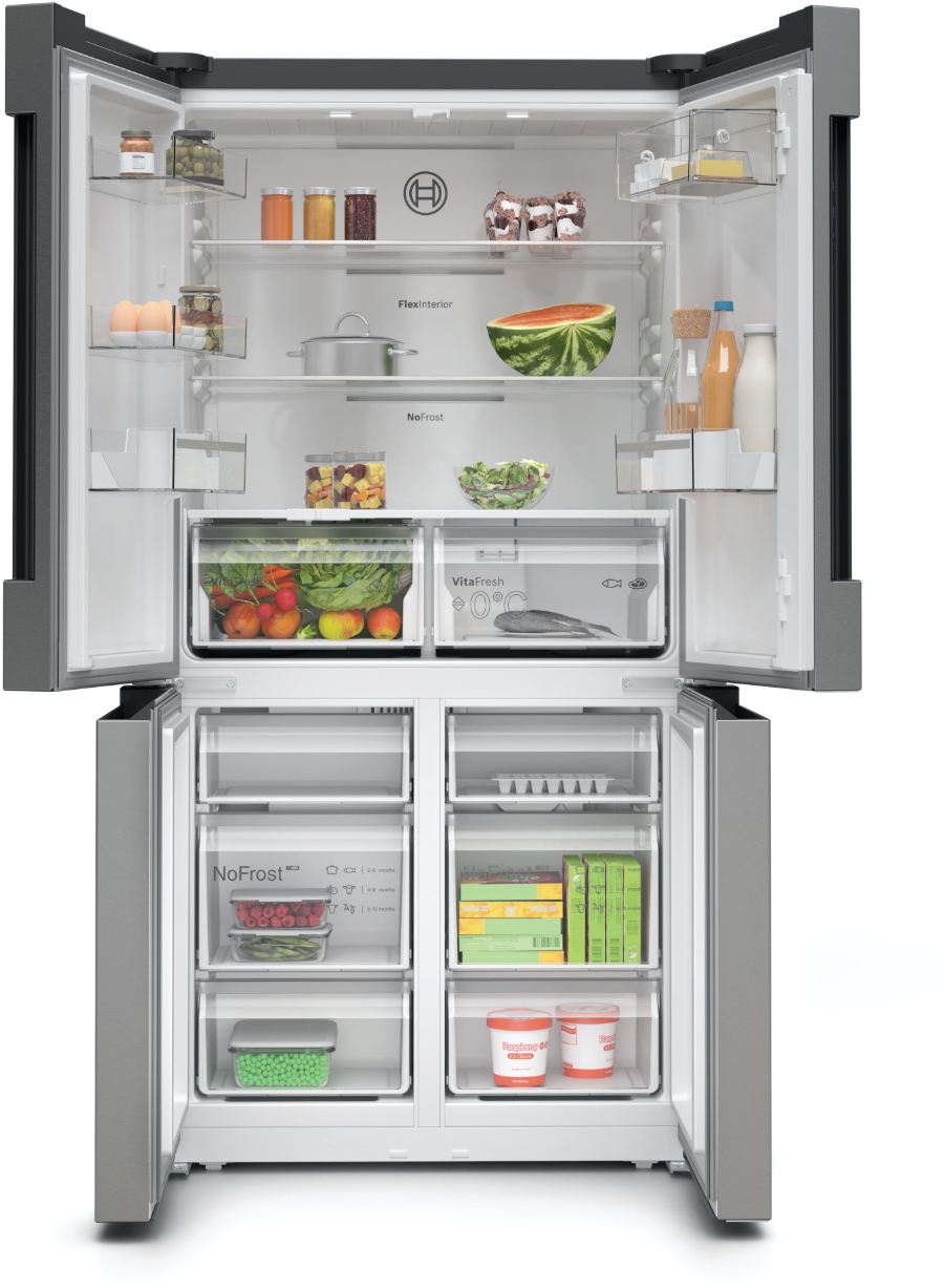 Bosch KFN96VPEA Multidoor/Frenchdoor Metallic-Silber NoFrost,Fleischfach (VitaFresh),Gemüsefach (VitaFresh)