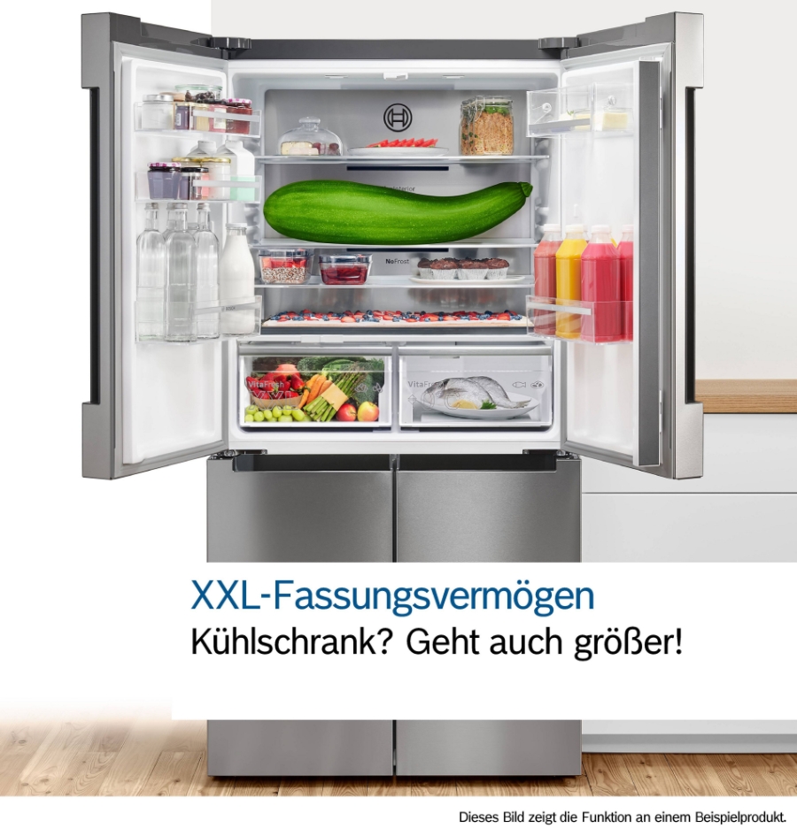 Bosch KFN96VPEA Multidoor/Frenchdoor Metallic-Silber NoFrost,Fleischfach (VitaFresh),Gemüsefach (VitaFresh)
