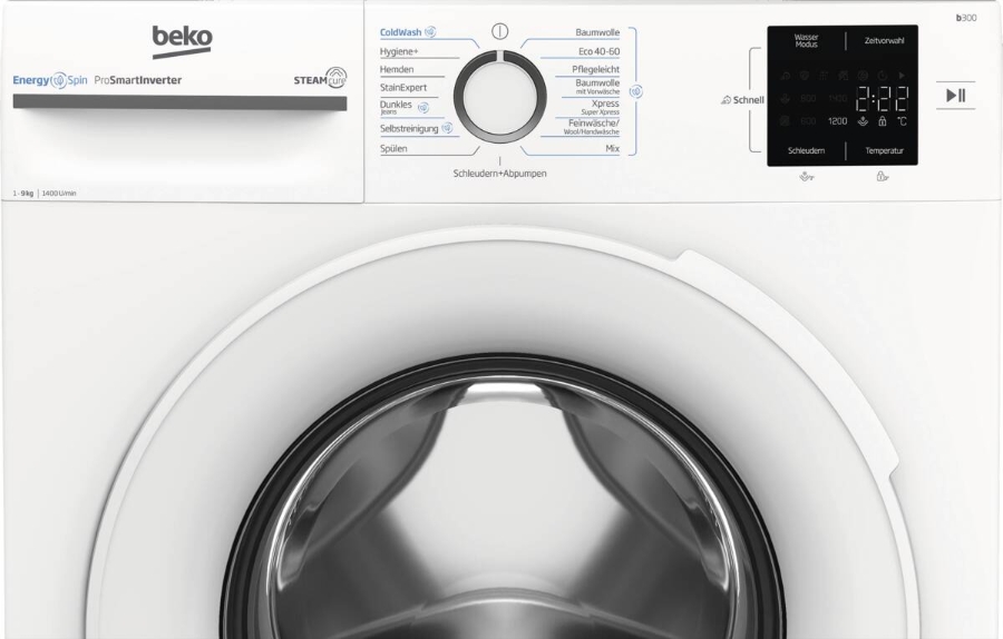 Beko BM3WFU39413W Waschmaschine, 1-9 kg, 1400 U/min weiß 
