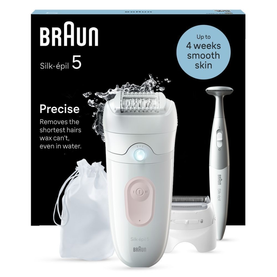 Braun Personal Care Silk-épil 5-230, Epilierer für eine einfache Haarentfernung, seidig-glatte Haut, Weiß/Flamingorosa