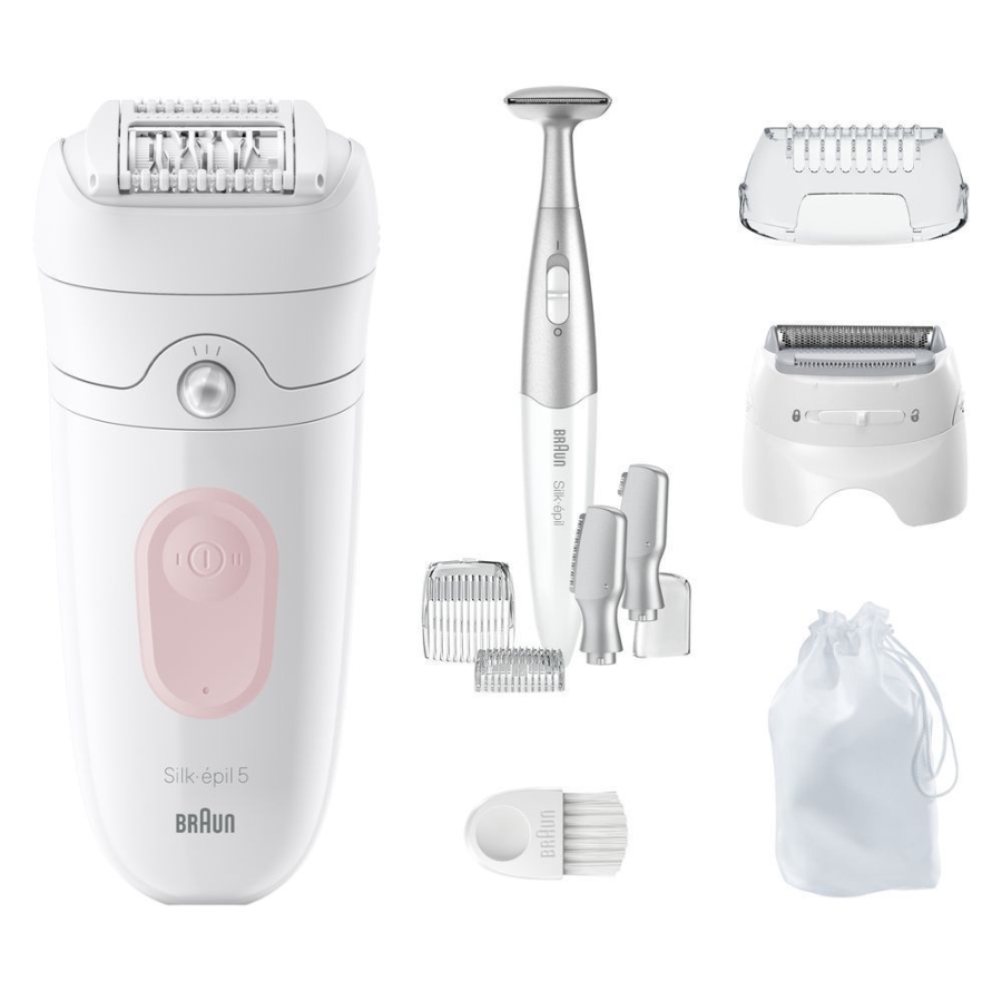 Braun Personal Care Silk-épil 5-230, Epilierer für eine einfache Haarentfernung, seidig-glatte Haut, Weiß/Flamingorosa