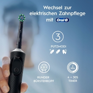 Oral-B Pro Vitality Elektrische Zahnbürste Duopack, Black/Blue D103   