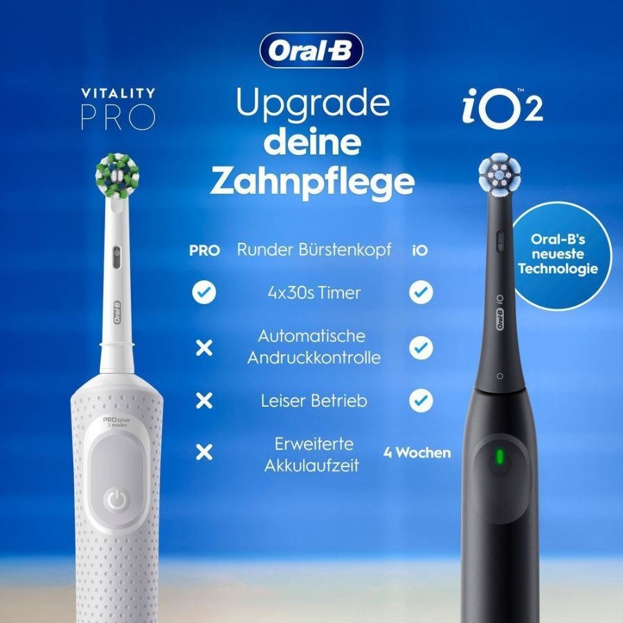 Oral-B Pro Vitality Elektrische Zahnbürste Duopack, Black/Blue D103   