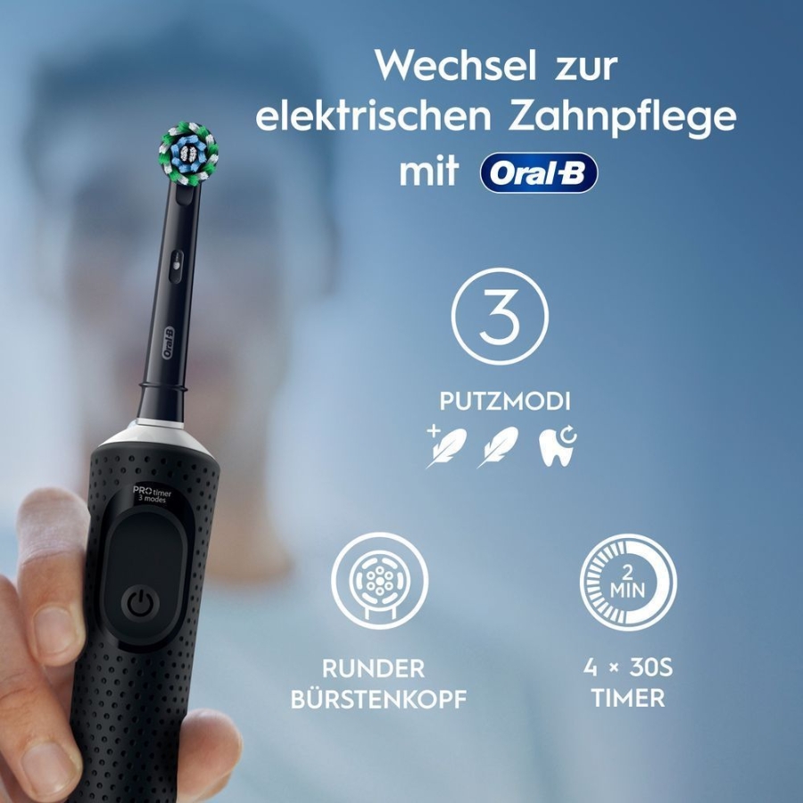 Oral-B Pro Vitality Elektrische Zahnbürste Duopack, Black/Blue D103   