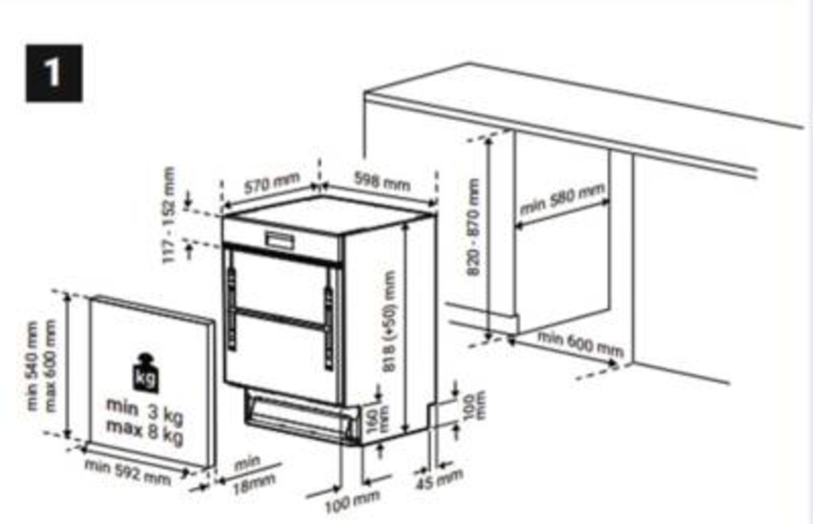 Beko BDSN26440X Geschirrspüler EInbau teilintegriert 60 cm 