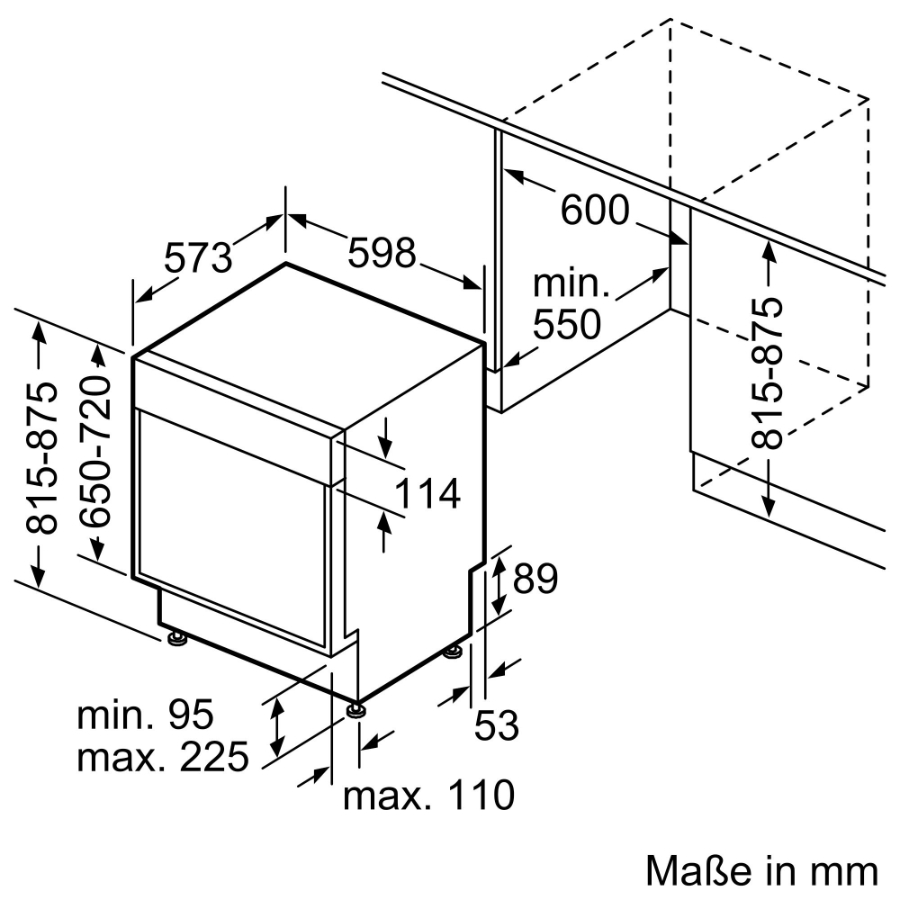 Bosch SBH4ECX28E Geschirrspüler Einba vollintegriert 60 cm mit VarioScharnier(IKEA Küche)