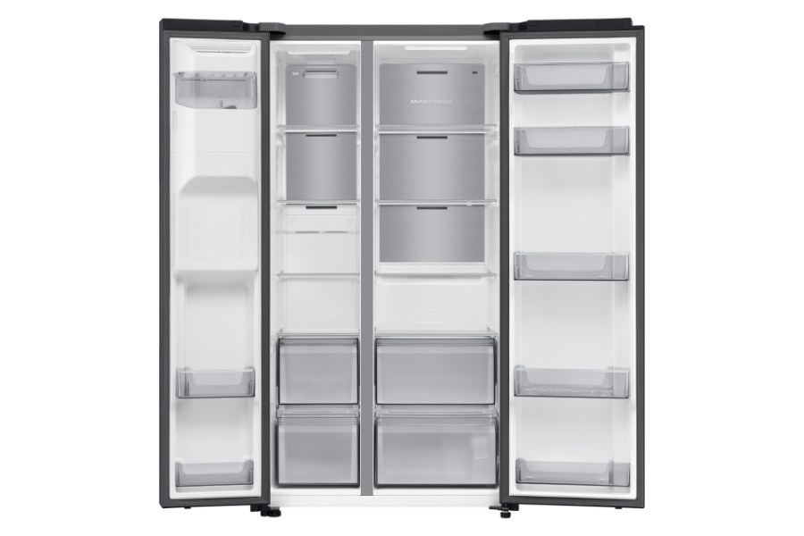 Samsung RS70F64KDFEF Side by Side NoFrost 640 Liter Dark Inox ,Festwasser