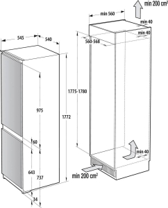 Gorenje NRKI517E61WF Kühl-Gefrierkombination NoFrost 178cm 