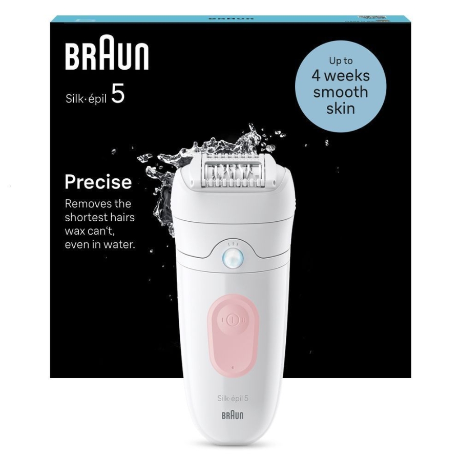 Braun Personal Care Silk-épil 5-000, Epilierer für eine einfache Haarentfernung, seidig-glatte Haut, Weiß/Flamingorosa
