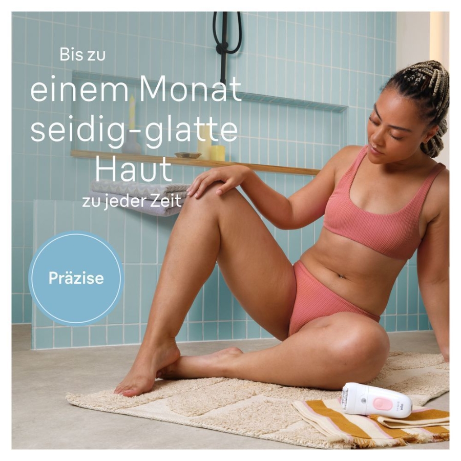 Braun Personal Care Silk-épil 5-000, Epilierer für eine einfache Haarentfernung, seidig-glatte Haut, Weiß/Flamingorosa