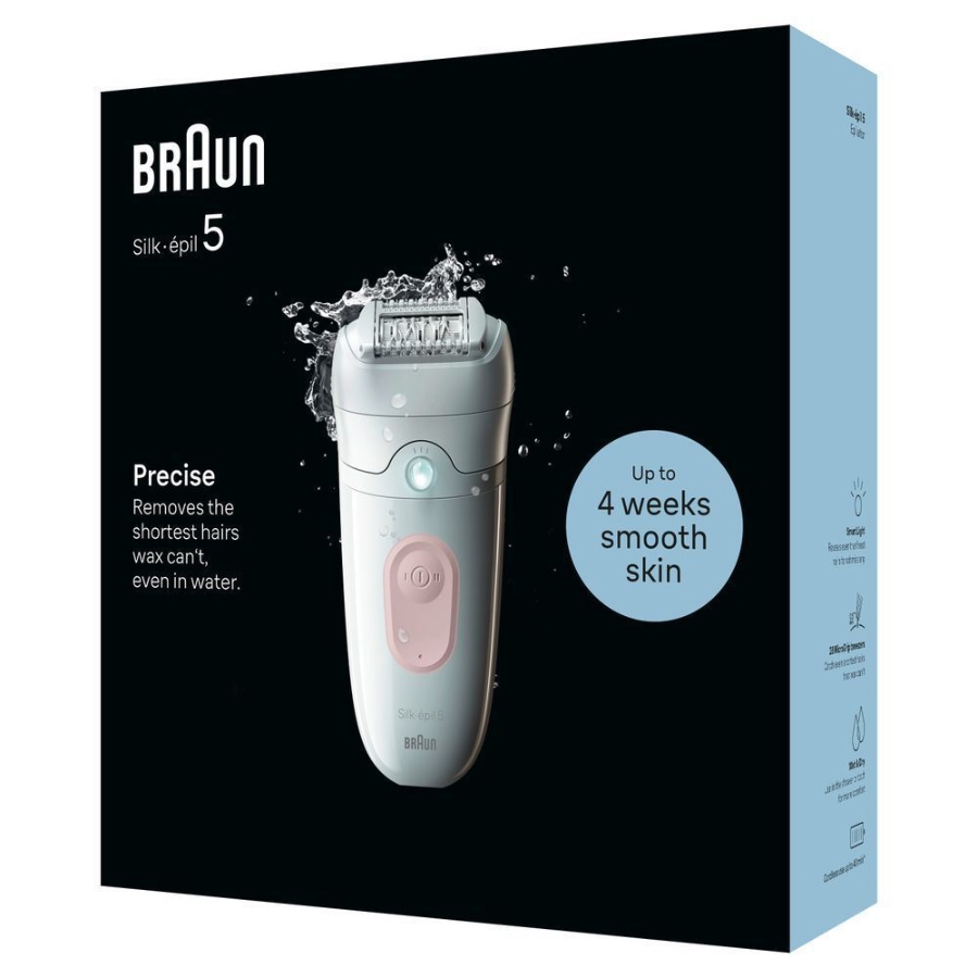 Braun Personal Care Silk-épil 5-000, Epilierer für eine einfache Haarentfernung, seidig-glatte Haut, Weiß/Flamingorosa