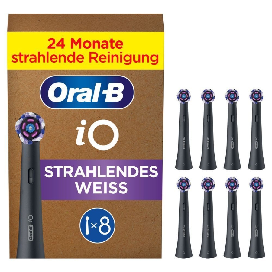 Oral-B Aufsteckbürsten iO Radiant White Schwarz 8er FFU 8700216774192