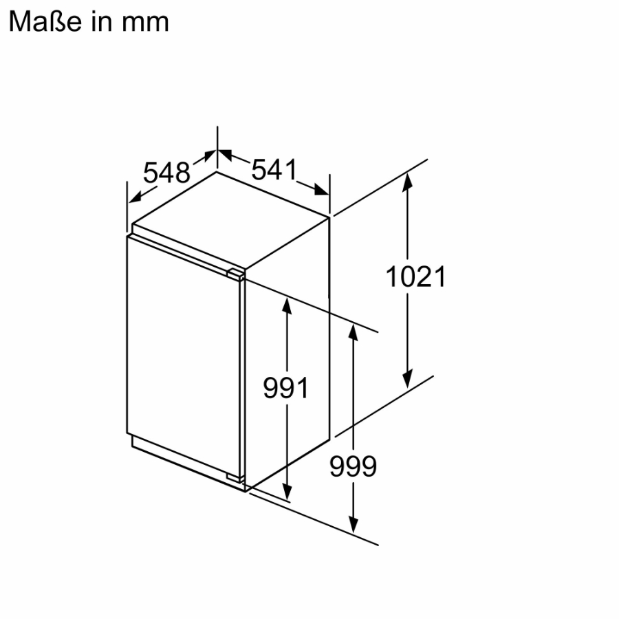 Siemens KI31R2FE0 Kühlschrank Einbau 102cm Weiss Festtür