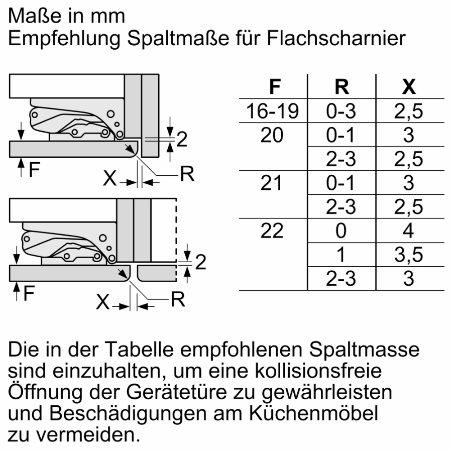 Siemens KI31R2FE0 Kühlschrank Einbau 102cm Weiss Festtür