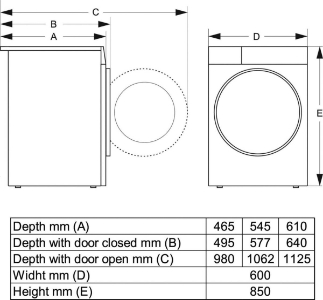 Gorenje WGPNEI14A2DTS Waschmaschine Stand 60 cm 10 kg 