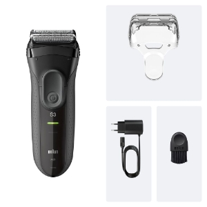 Braun Personal Care Series 3+ 3000 Elektrorasierer, Trockenrasierer Black/Grey 