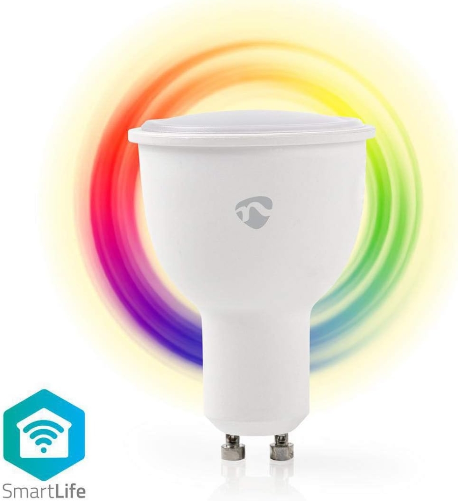 Nedis WIFILC10WTGU10 WLAN Smart LED-Lampe | Vollfarbig und warmweiß | GU10