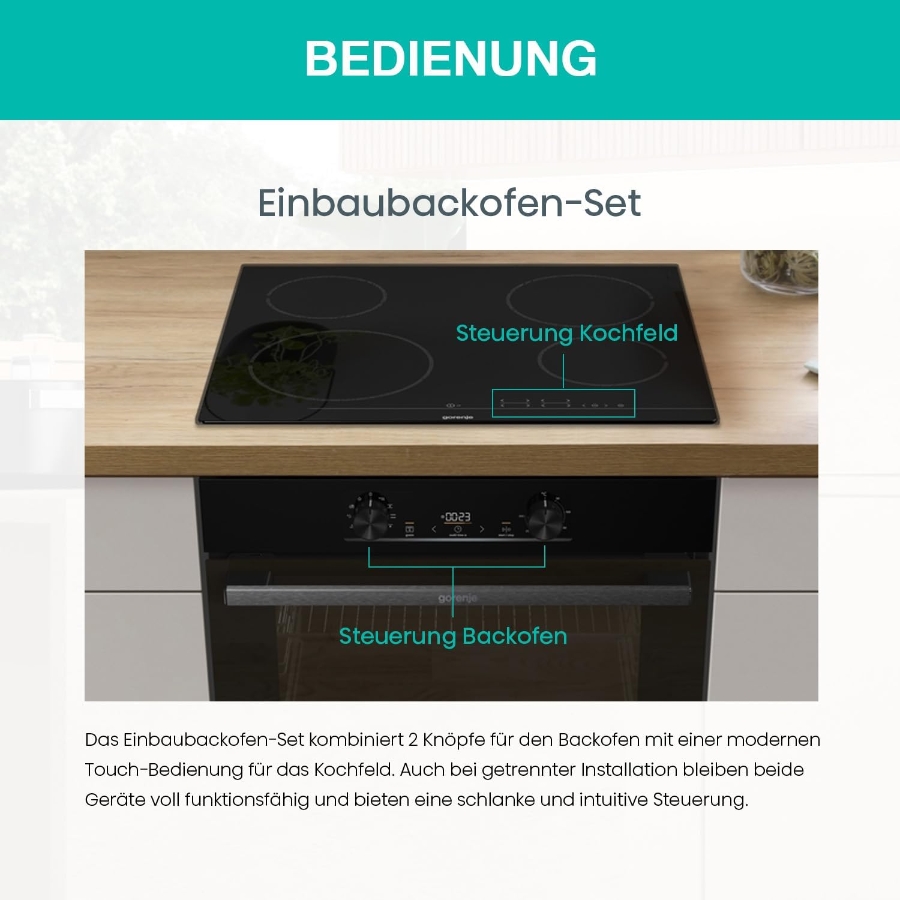 Gorenje JUMP SET AQUA/C  BackofenSet Einbau 60 cm schwarz 745395