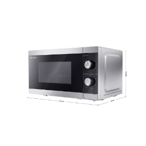Sharp YC-MG01E-S - Mikrowellenofen mit Grill 20 Liter 800 W Silver/Black