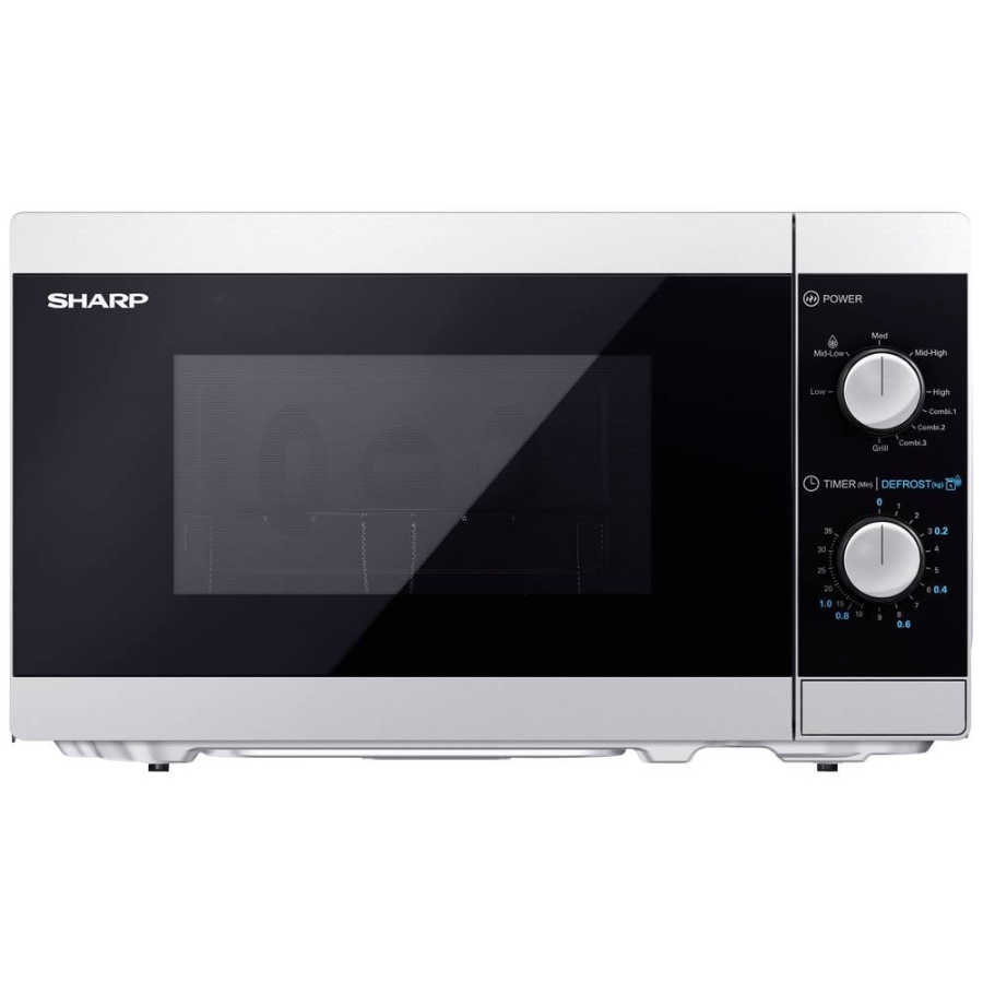Sharp YC-MG01E-S - Mikrowellenofen mit Grill 20 Liter 800 W Silver/Black